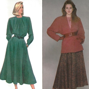 Style 1154 Sewing Pattern Misses Lined Jacket Blouse and Skirt by Alfred Sung sz 12 Uncut