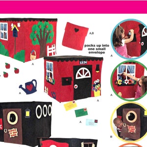 Simplicity 1676 Sewing Pattern for Childs Felt Playhouse Packs Up Into One Small Envelope Uncut