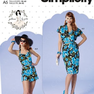 Simplicity S9290 Sewing Pattern Misses Easy Bolero Jacket Bustier Sarong Skirt and Shorts by Gertie sz 6-14 or 14-22 Uncut