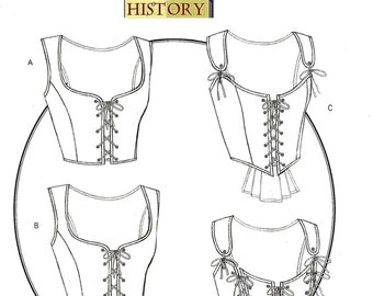 Butterick B4669 Sewing Patterns Making History Misses Lined Close Fitting Corsets with Neck and Lacing Variations 6-12 or 14-20 Uncut