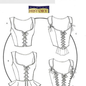 Butterick B4669 Sewing Patterns Making History Misses Lined Close Fitting Corsets with Neck and Lacing Variations 6-12 or 14-20 Uncut