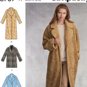 Simplicity 8797 Sewing Pattern Misses Loose Fitting Lined Coat in Four Lengths sz XS-XL Uncut