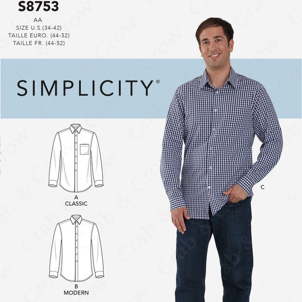 Mens Shirt Pattern Etsy