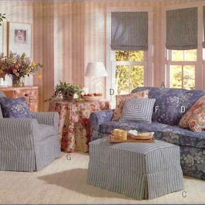 Butterick 5293 Slipcover Package Sewing Pattern for Pillows and Bias Binding Uncut