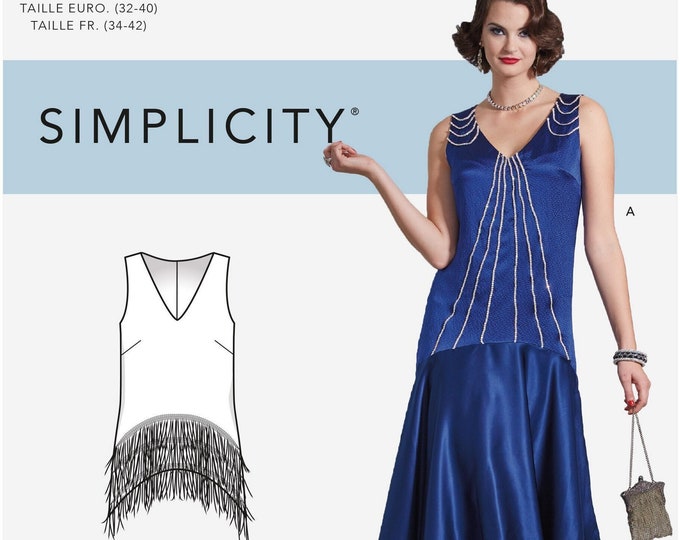 Simplicity S9088 Sewing Pattern Misses Flapper Costume Sleeveless Dress ...
