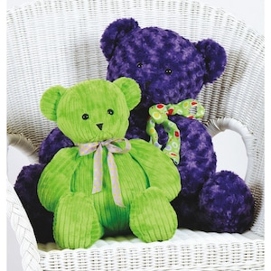 Simplicity S9307 Sewing Pattern for Plush Bears Stuffed Animals in Two Sizes Uncut