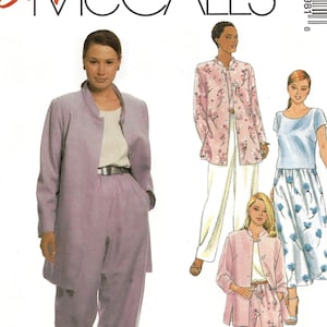 May include: A sewing pattern for a jacket and skirt. The pattern is for sizes 18W, 20W, 22W, 36, 38, and 40. The pattern is called "Easy McCall's" and the pattern number is 2098.