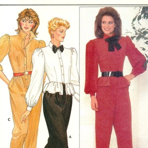 Butterick 6105 Sewing Pattern Misses Tapered Jumpsuit with Peplum Option sz 6-10 Uncut