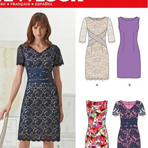 New Look 6261 Sewing Pattern Misses Sheath Dress With Neck and Sleeve ...