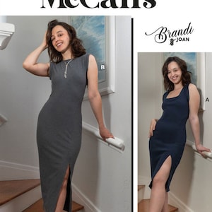 McCalls M8383 Sewing Pattern Misses Knit Dress in Two Lengths with Open Back Interest sz 8-16 or 18-26 Uncut