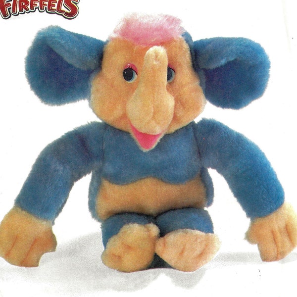 Simplicity 7204 Sewing Pattern for Vintage 80s Elephonkey Firffels Elephant and Monkey Hybrid Stuffed Animal Toy Uncut