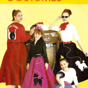 McCalls M6234 Sewing Pattern Retro 50s Costumes Misses Jacket Top and Circle Skirt Poodle Telephone Bowling Appliques 8-10 or 20-22 Uncut