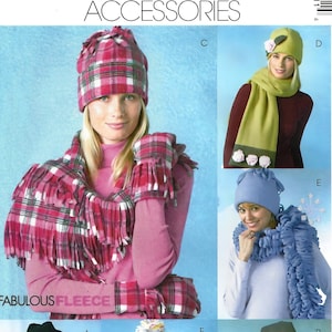 McCalls M4681 Sewing Pattern Misses Fashion Accessories Hat Scarves and Mittens sz S-L Uncut image 1