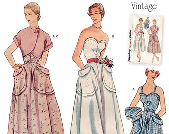 Simplicity S9536 Sewing Pattern Misses Vintage 50s Reproduction Sundress and Bolero sz 6-14 or 14-22 Uncut