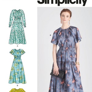 Simplicity S9678 Sewing Pattern Misses Dresses with Sleeve and Length Variations sz 8-16 or 18-26 Uncut