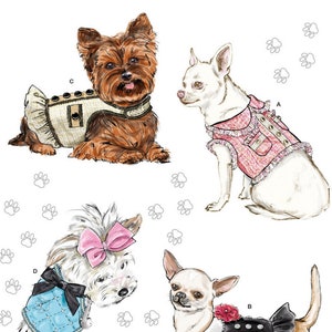 Simplicity S9970 Sewing Pattern for Couture Style Lined Dog Coats with Designer Details XXS-M Uncut