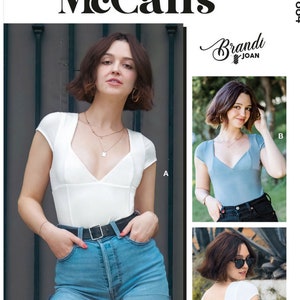McCalls R11884 (M8407) Sewing Pattern Misses Knit Bodysuit and Top sz 8-16 or 18-26 Uncut