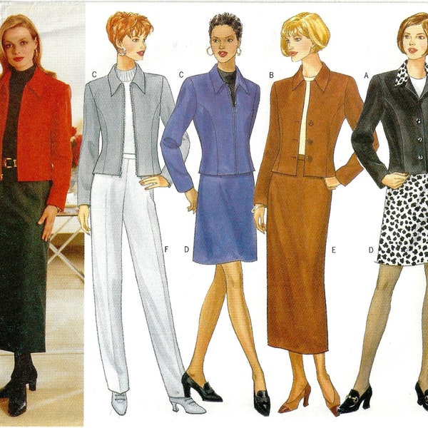 Butterick 4681 Sewing Pattern Misses Unlined Above Hip Jacket A-line or Slightly Tapered Skirt and Tapered Pants sz 12-16 Uncut