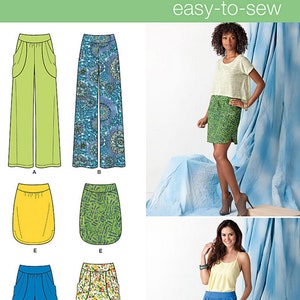 Simplicity 1617 Sewing Pattern Misses Easy To Sew Skirt in Two Lengths and Pants or Shorts with Wide Waistband sz 12-20 Uncut