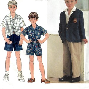 Simplicity 7070 Sewing Pattern Boys Jacket Vest Shirt Pants and Shorts sz 3-6 Uncut