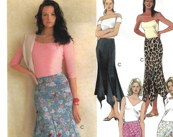 McCalls 4032 Sewing Pattern Misses Handkerchief Hem Skirts in Two Lengths sz 4-10  Uncut