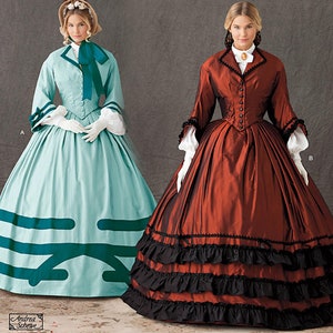 Simplicity 1818 Sewing Pattern Misses Civil War Costume with Trim Variations by Andrea Schewe sz 8-14 or 16-24 Uncut