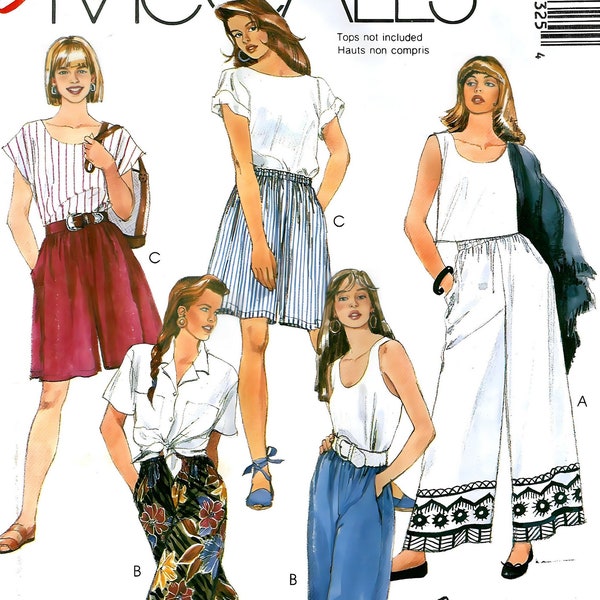 McCalls 4832 Sewing Pattern Misses Easy Cropped Pants in Two Lengths and Shorts Learn to Sew for Fun Series sz XL Uncut