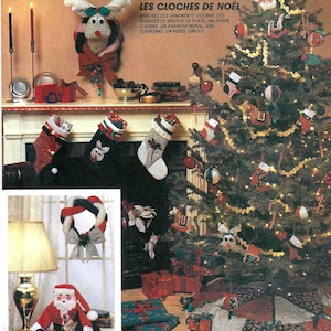 McCalls 4457 Sewing Pattern Christmas Bells Package Reindeer Wreath Santa Mail Holder Knob Covers Ornaments Stocking Tree Skirt Uncut