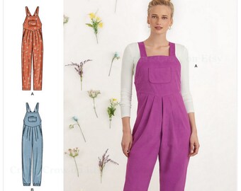 Simplicity S9382 Sewing Pattern Misses Overall in Two Lengths with Shaped Raised Waist and Back Ties sz 6-14 or 16-24 Uncut