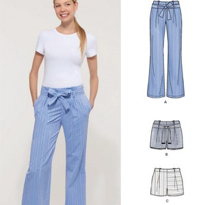 New Look N6606 Sewing Pattern Misses Pants and Shorts with Side Pockets sz 6-18 Uncut