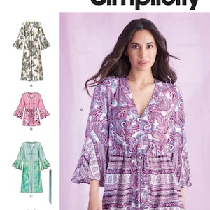 Simplicity S9602 Sewing Pattern Misses Caftans and Wraps with or without Flounce sz 6-14 or 16-24 Uncut