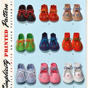 Simplicity 2867 Sewing Pattern for Vintage &#39;48 Reproduction Babies Booties One Size Uncut