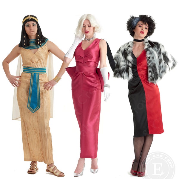 Simplicity S9167 Sewing Pattern Misses Glamour Costumes Dress Cape and Stole Marilyn Monroe Cleopatra Cruella de Vil sz 6-14 or 14-22 Uncut