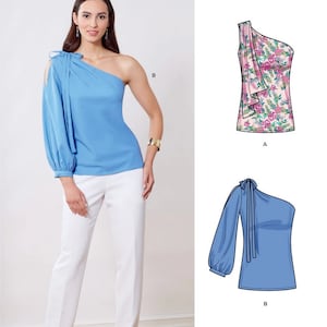 New Look N6701 Sewing Pattern for Misses Set of One Shoulder Tops sz 6-18 Uncut