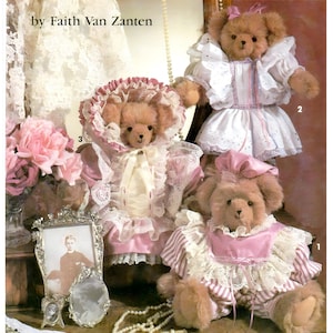 Simplicity 7597 Sewing Pattern for 18 Inch Bear with Clothes by Faith Van Zanten Uncut