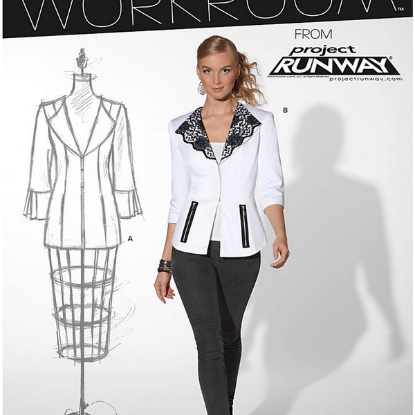 New Look A6099 Sewing Pattern for Misses Jacket in Two Lengths Workroom from Project Runway sz 8-18 Uncut