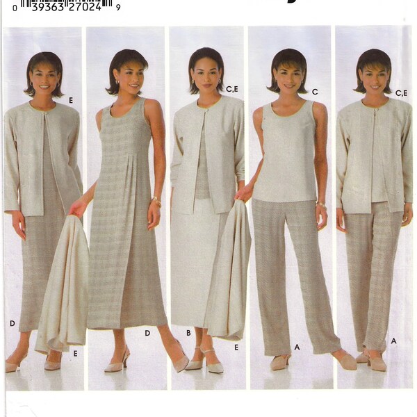 Simplicity 5345 Sewing Pattern Misses Easy to Sew Pants Skirt Top Dress or Jumper and Jacket sz 8-14 Uncut