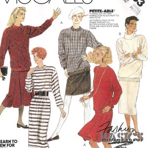 May include: Sewing pattern for a dress and sweater set. The pattern is for a petite size and includes instructions for using an overlock sewing machine. The pattern is from McCall's and has the number 3253 on it.