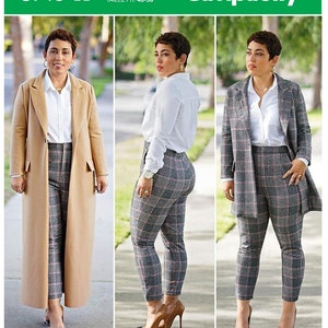 Simplicity 8749 Sewing Pattern Womens Plus Size Coat in Two Lengths and Straight Leg Pants by Mimi G Style sz 20W-28W Uncut