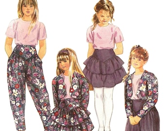 McCalls 5546 Sewing Pattern for Girls Vintage 90s Lined Jacket Knit Top Skirt and Pants Easy Non-Stop Wardrobe sz 7-10 Uncut