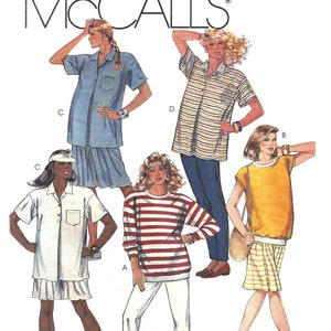 McCalls 3624 Sewing Pattern Misses Maternity Pullover Top Culotte and Pants for Knits sz Small Uncut