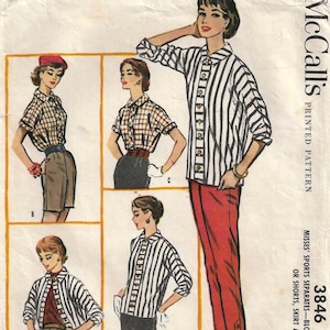 McCalls 3846 Sewing Pattern Misses Vintage 50s Sports Separates Blouse Pants or Shorts Skirt and Jacket sz 14 Bust 34 Cut