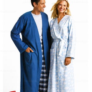 McCalls 4211 Sewing Pattern for Easy Misses Mens and Teen Boys Robe and Pull-On Pants S-L Uncut