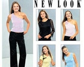 New Look 6137 Sewing Pattern Juniors Easy Set of Knit Tops and Contour Waist Pants sz 3 4-13-14 Uncut