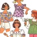 Vintage 70s Simplicity 6912 Sewing Pattern Girls Front Gathered Yoke Tops with Sleeve Variations sz 8-10 Medium