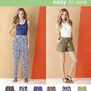 Simplicity 1887 Sewing Pattern Misses Easy to Sew Pants in Two Lengths Shorts and Skirt in Two Lengths sz 8-16 or 16-24 Uncut