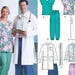 Simplicity 5443 Sewing Pattern Misses or Mens Unisex Scrubs Easy to Sew Top Jacket in Two Lengths Pants Tie Hairband sz S M L Uncut