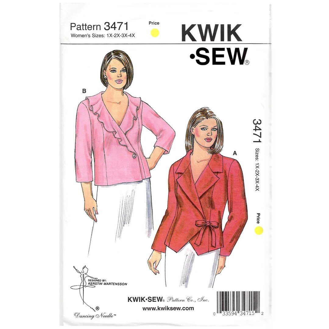 Kwik Sew 3471 Sewing Pattern for Womens Plus Size Unlined Blouse ...