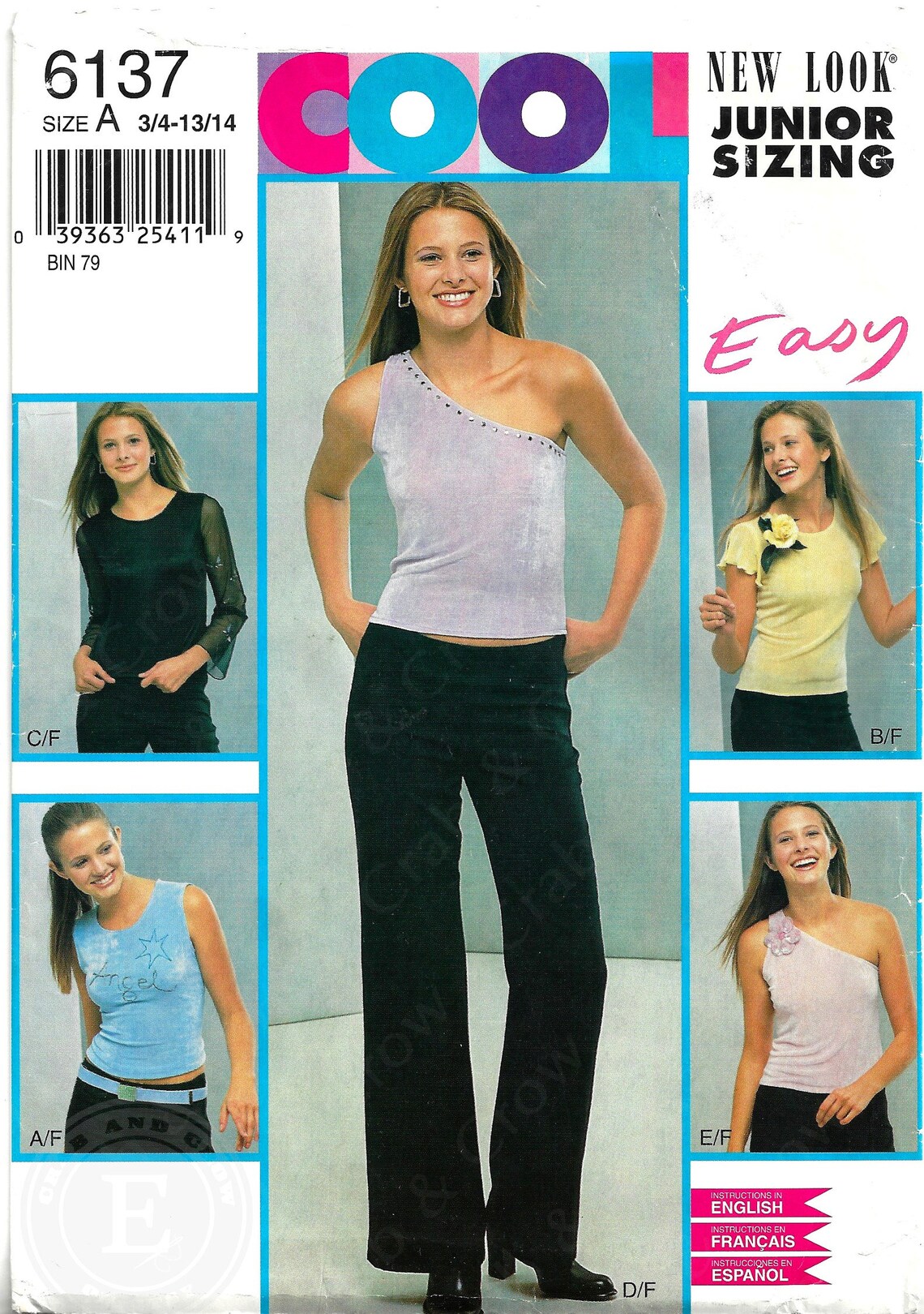 New Look 6137 Sewing Pattern Juniors Easy Set of Knit Tops and Etsy
