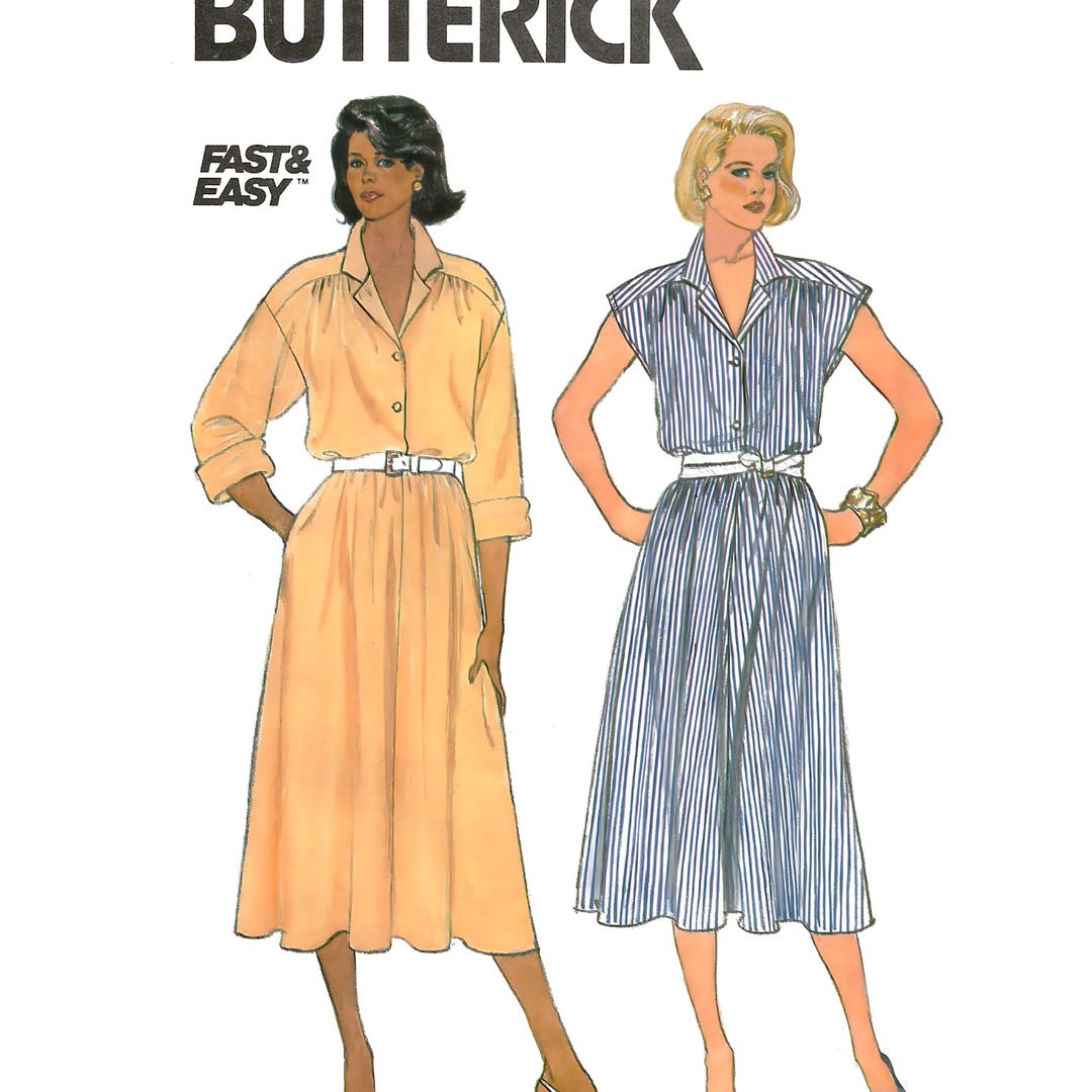 Butterick 3058 Sewing Pattern Misses Vintage 80s Loose Fitting Notched ...